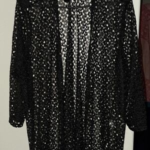 Chic Black Lace Cardigan